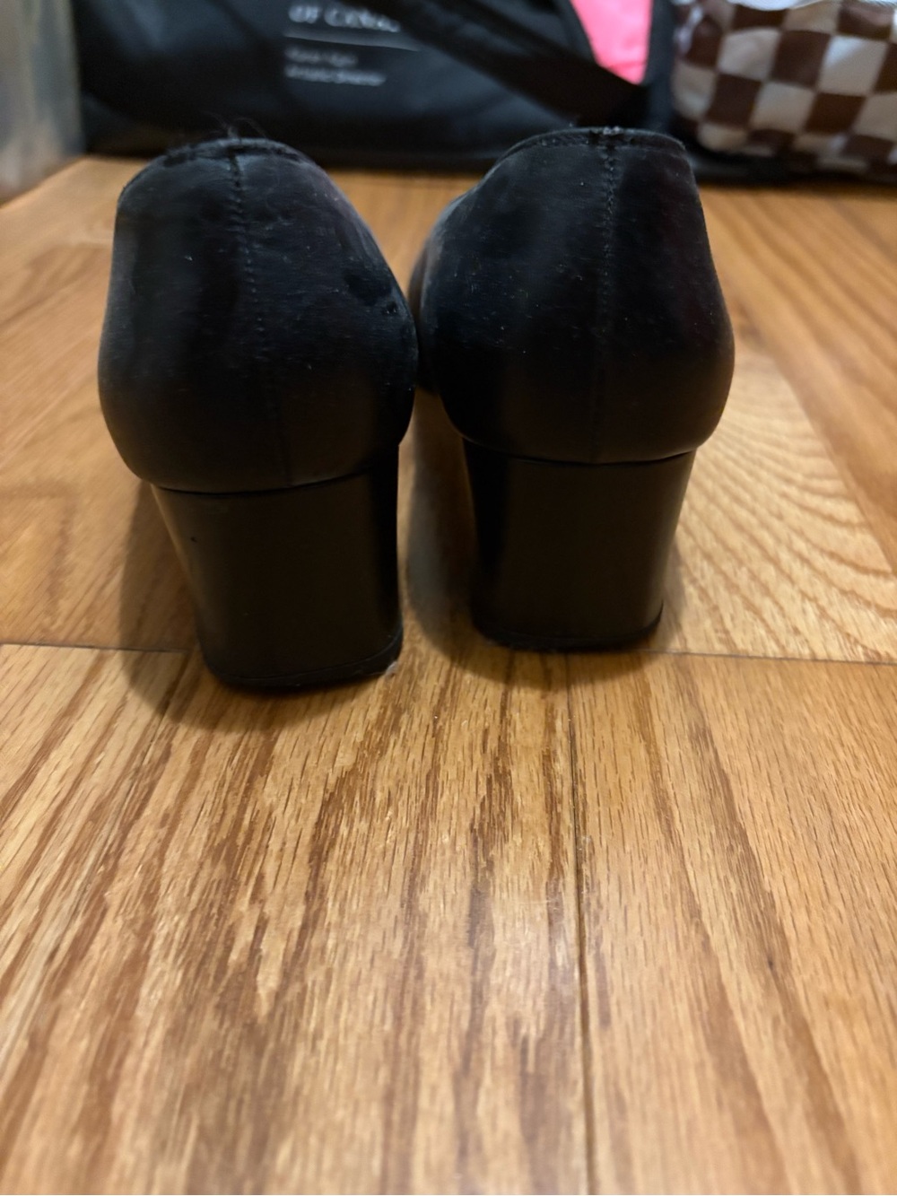 Vintage Ferragamo Black Leather Block Heels - Picture 3 of 11